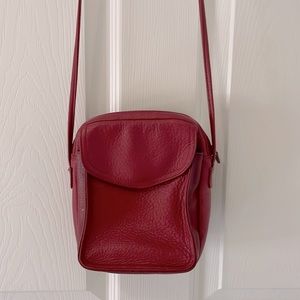 Amanda Smith Red Leather crossbody purse